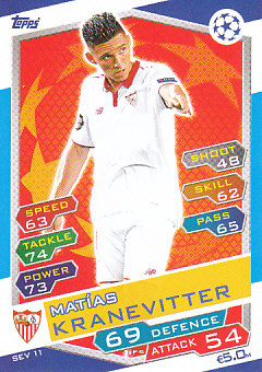 Matias Kranevitter Sevilla FC 2016/17 Topps Match Attax CL #SEV11